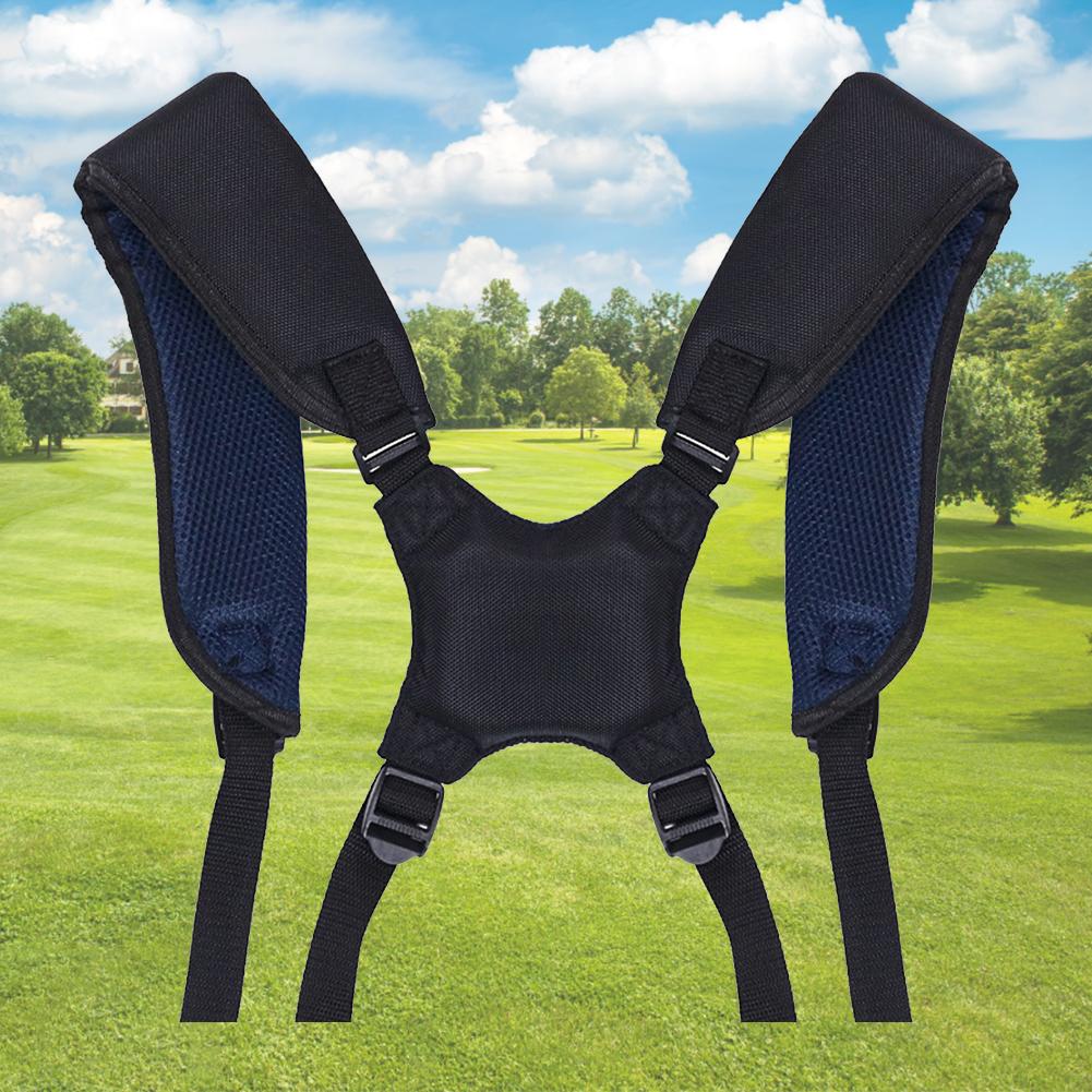 Golf Doppel-Schultergurt Wasserdichter Golfschläger-Taschengurt Ersatz Verstellbar Gepolstert Golfschläger-Taschen Zubehör mit 4 Dreh-Schnallen