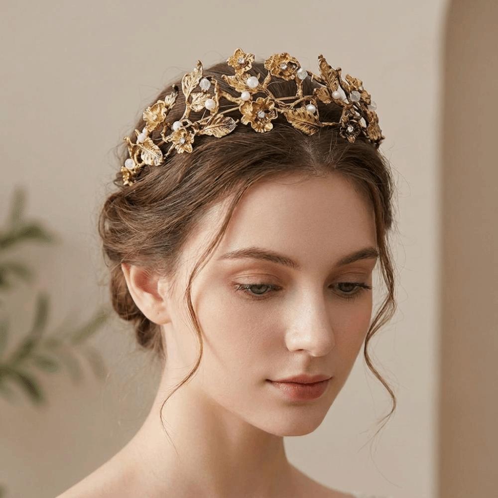 Sparkling Pearl Headpiece Zinc Zinc Alloy Wedding Tiaras Vintage Prom Diadem Wedding