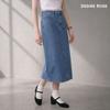 Desire Rose Women Summer H Line Slit Denim Skirt 4 Colors
