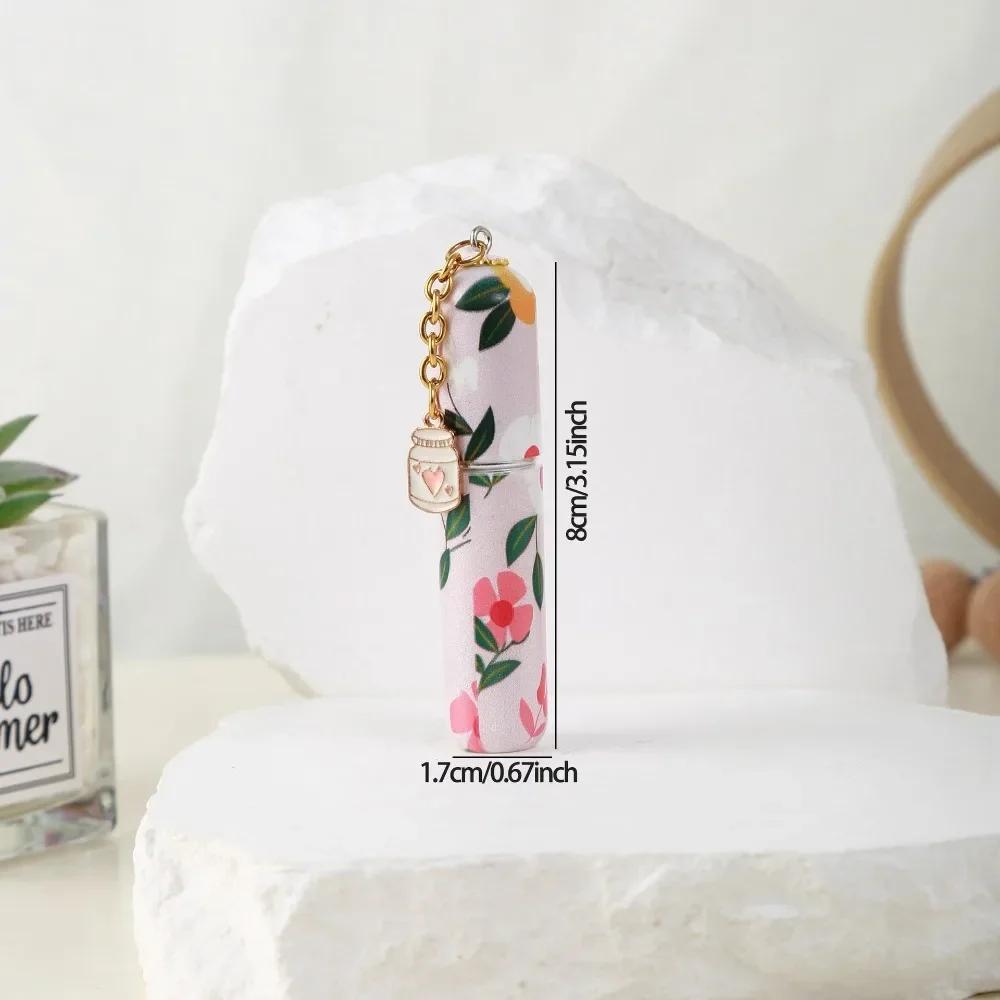 Portable 5ml Refillable Spray Bottle Mini with pendant Refillable Perfume Bottle Flower Pattern Empty Cosmetic Containers
