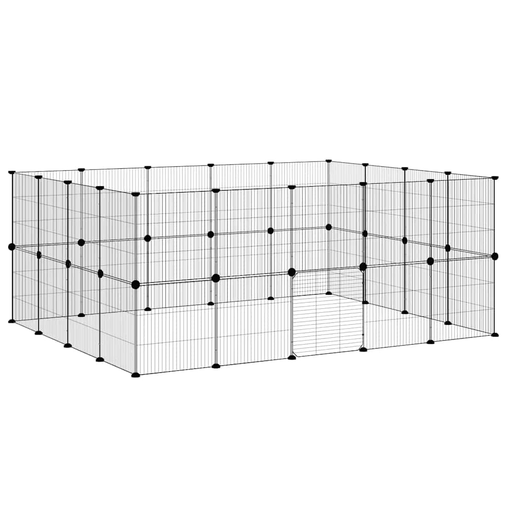 36 Piece Pet Cage with Door Black 35x35 Cm Steel