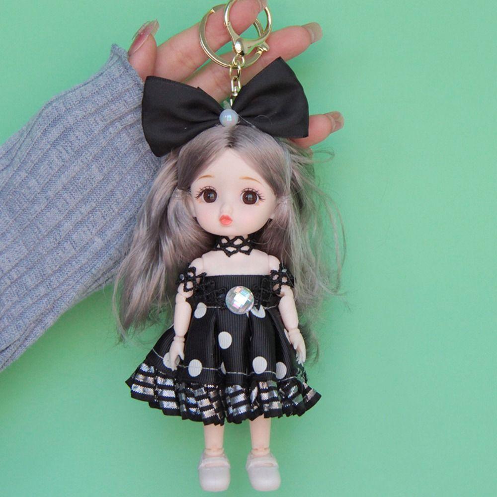 Cartoon Hanging Backpack Ornament 13 Movable Joints Hanging Decor Cute Bag Keyring  Schoolbag