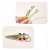 Diamond Metal Red Cherry Hair Clip Sweet Small Exquisite Duckbill Clip Glitter Rhinestone Bangs Side Clip Girls Styling Headwear