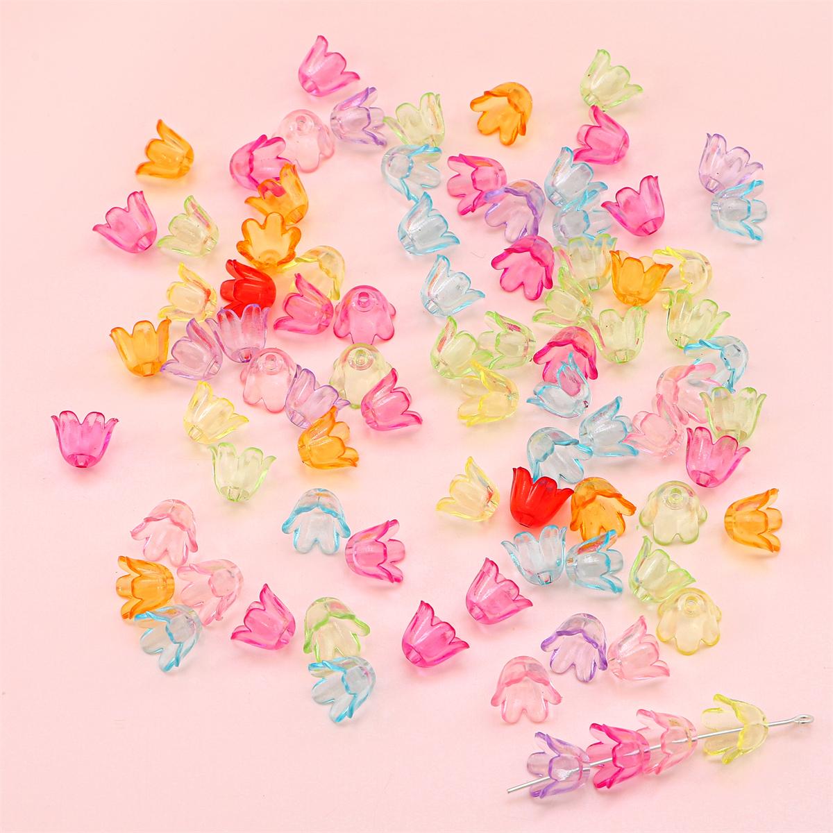 

500 г Акриловые бусины-колокольчики, подвеска-цветок для DIY ожерелья, браслета, серег, изготовления ювелирных изделий, аксессуары для рукоделия