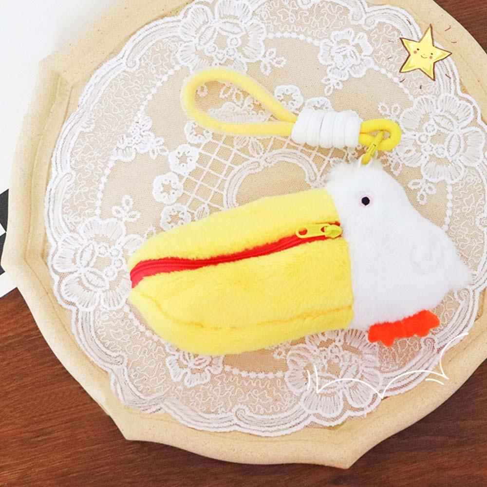 

Korean Style Pelican Plush Keychain Jewelry Storage Cartoon Plush Bag Pendant Lady/Girls жовтий