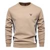 Gant Embroidered Autumn New Men's Long Sleeved Patchwork Hoodie Men's Casual Slim Fit Round Neck Sports Pullover