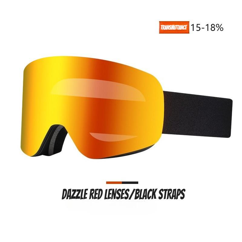 New Flip-Cover Ski Goggles with Cylindrical Magnetic Double-Layer Anti-Fog Windproof Sports Eye Protection Snowy Skiing Glasses