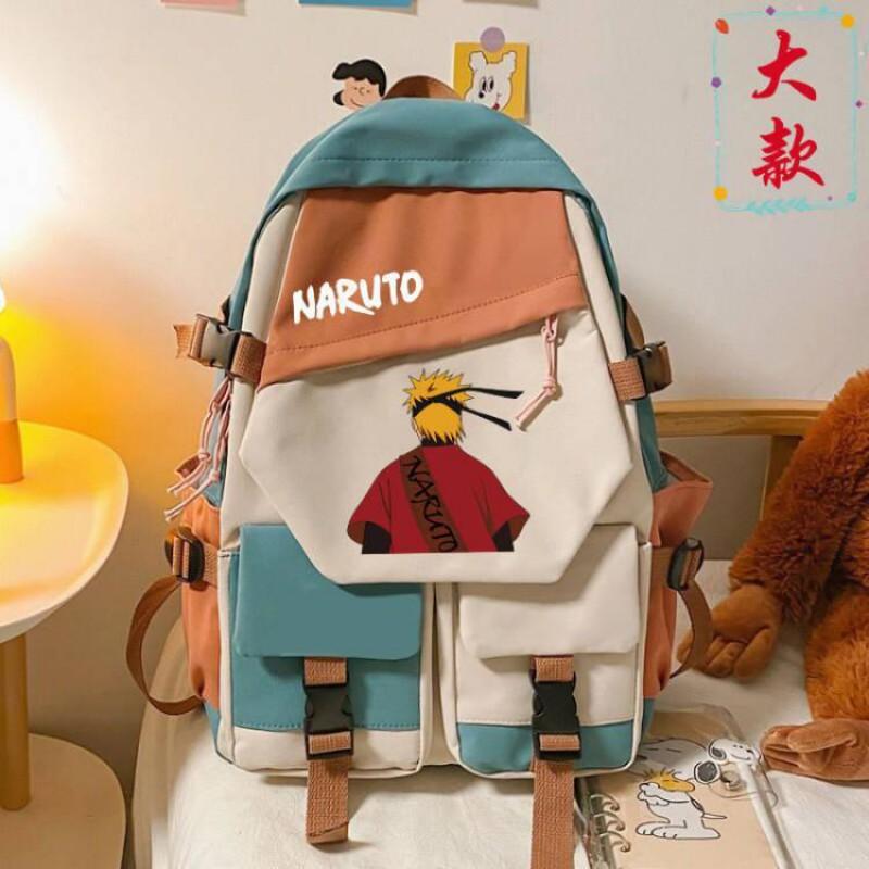 Anime-Themed Lightweight Backpack Teens Students 20-35L Capacity Fits 15-inch Laptop Nylon With Character Print Unisex
