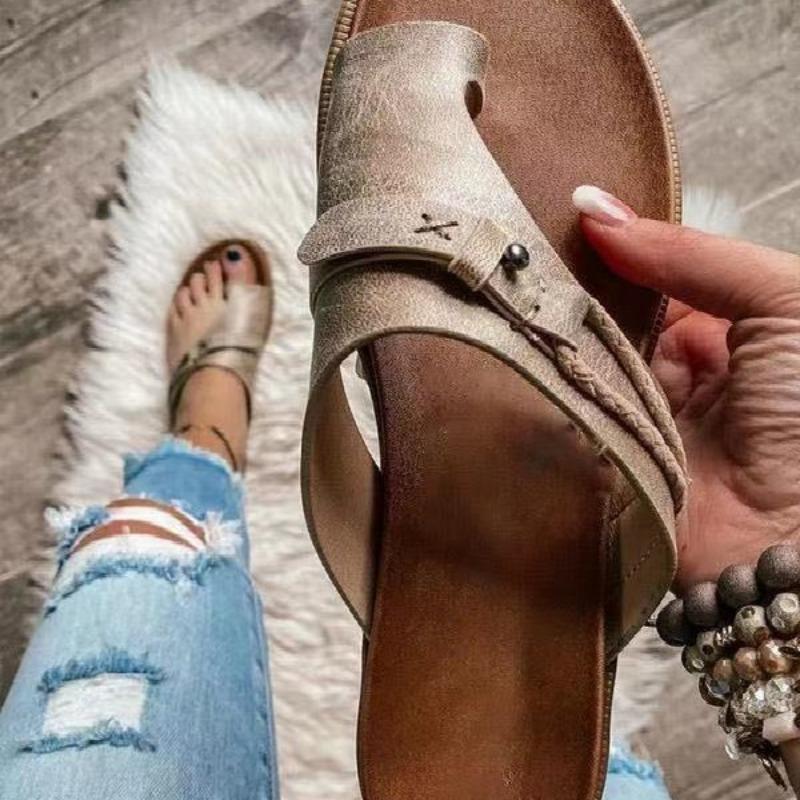 Summer sandals new large size women's shoes women's slippers flat toe women's shoes beach women wear flip-flops