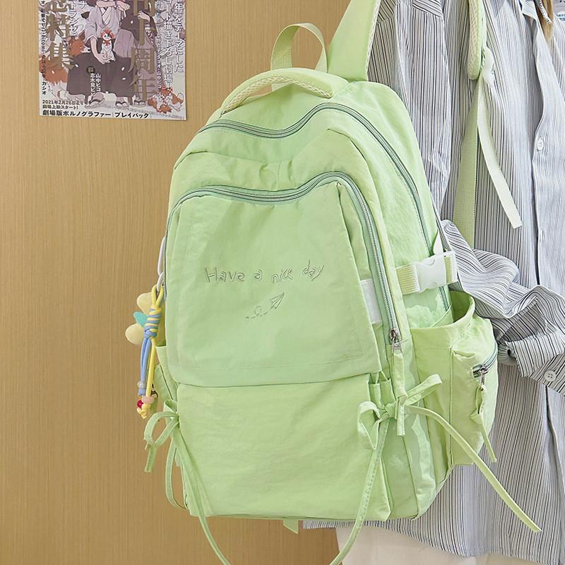 Large Capacity Nylon School Backpack For Teen Students With Antiload Burden Design For Middle School Use