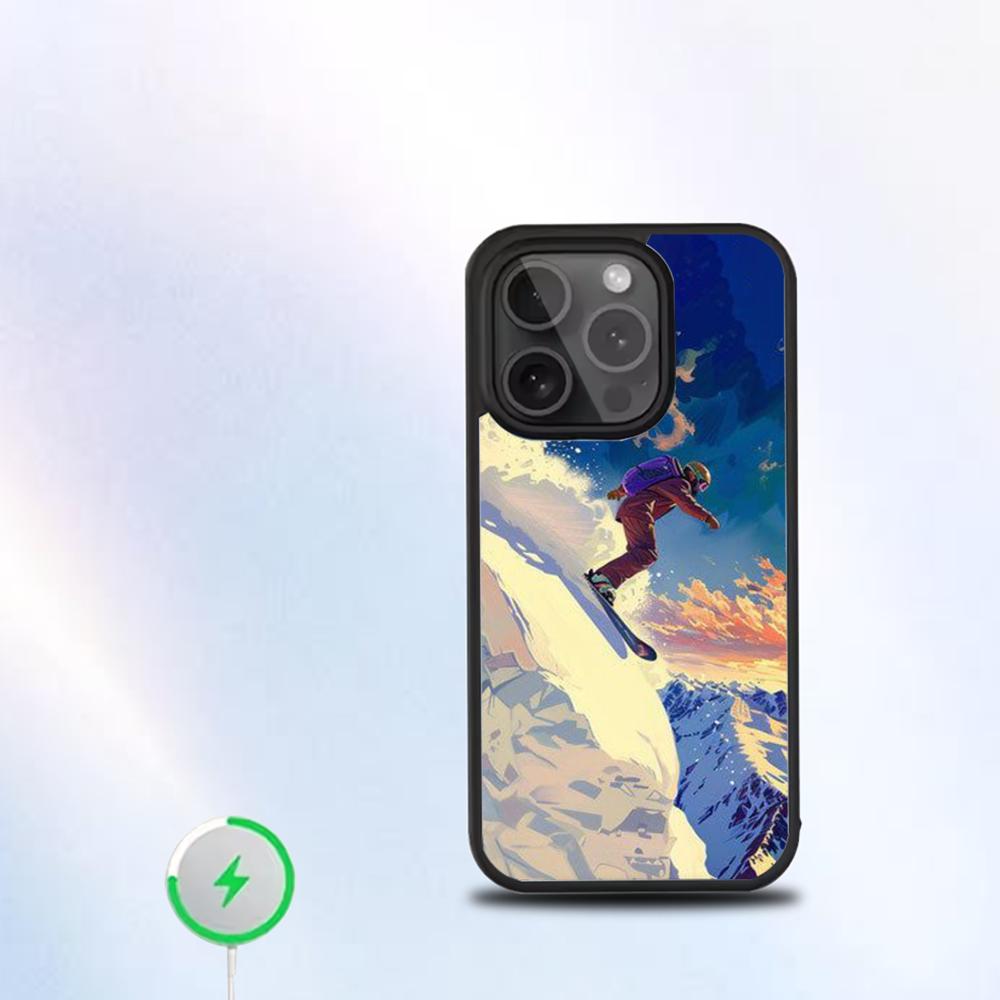 

Чохол для телефону Лижі Сніг Сноуборд Лижі Для IPhone 16 15 14 13 12 11 Pro Mini Max М який Магнітний Чохол iPhone16se4
