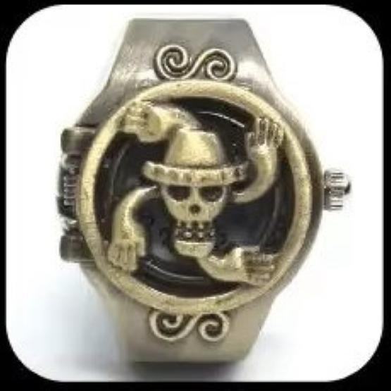 Luffy Franky Robin Pirate Japan Cartoon Animation Kid Finger Ring Watch Quartz Straw Hat Jewelry Gift Adjustable Silver Bronze Copper