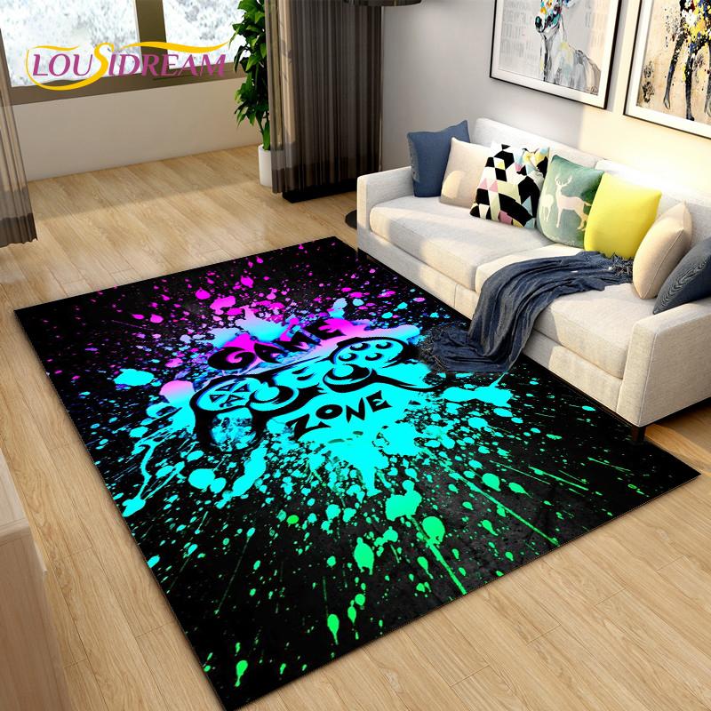 Cartoon Gamer Game Controller Area Rug Large,Carpets Rug for Living Room Children's Room,Kids Play Crawl Non-slip Floor Mat Gift
