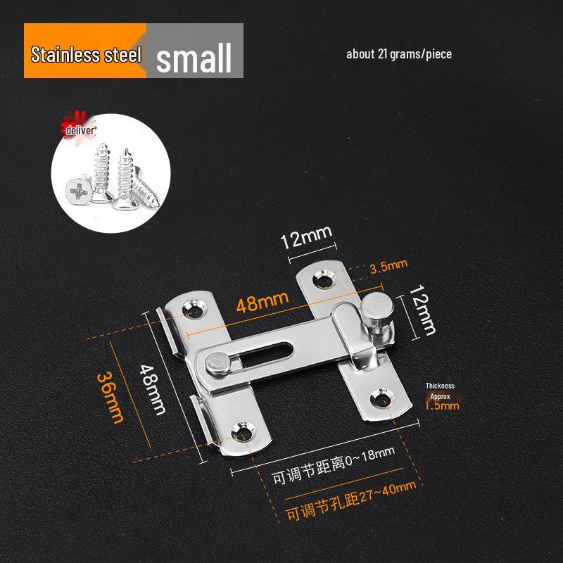 Black Stainless Steel Anti-Theft Sliding Door Lock Latch for Wooden Doors