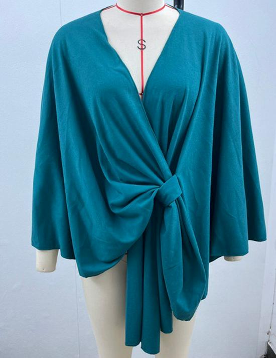 Women's Elegant Solid Color Shawl Cape Coat 2024