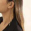 Hochwertiger Ohrclip mit langer Quaste, Modisches Statement-Ohr Cuff, Fake Piercing, Vintage Ohrhänger für Damen, Gothic Schmuck, Geschenk