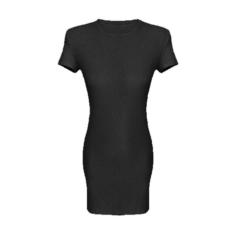 

Dark Blue Knitting Sheath Dress Short Skirt Women s Summer Light European Style Sexy Sexy Mom Waist-Tight Hip Skirt Black skirt S