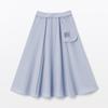 MUJI Women's Cool Flared Skirt, BE1VTA5S, Sax Blue Stripe, Size M