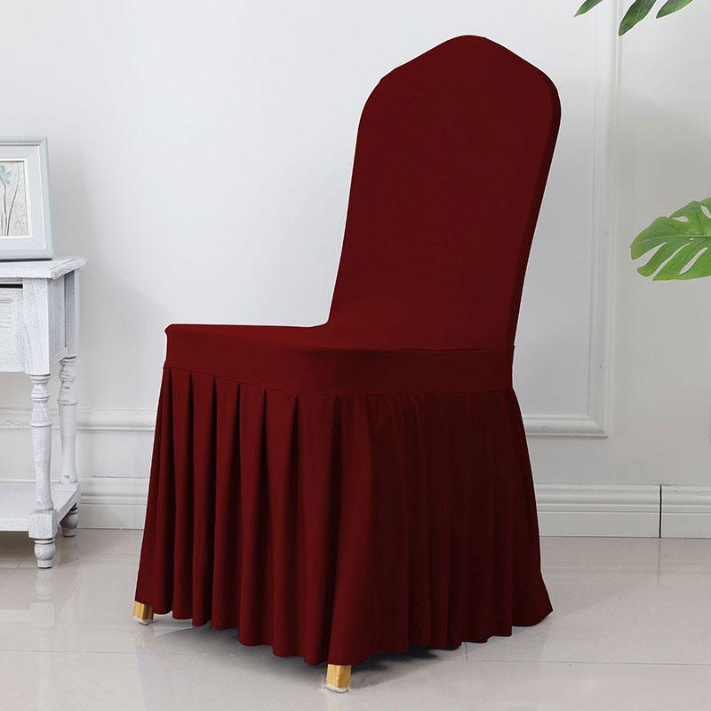 Pleated Skirt Chair Covers Spandex Party Weddings Banquet Polyester Chair Cover Hotel Home Decor Wedding Chair Covers