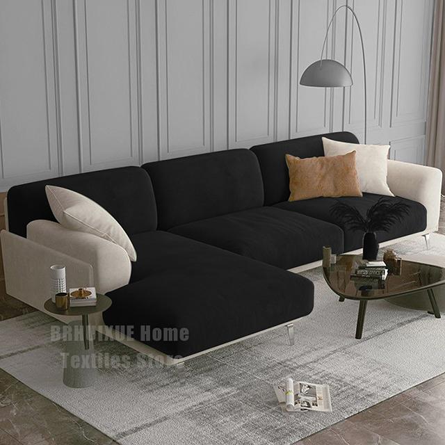 Velvet Sofa Seat Cushion Cover Stretch Plush Thicken Sofa Cover For Living Room L Shape Luxury Corner Furniture Sofa Slipcovers