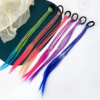 Personalized Wigs Hair Rings Ties Scrunchies Women Gradient Color Braid Headband Dirty Braid Wigs Girls Hair Accessories Jewelry