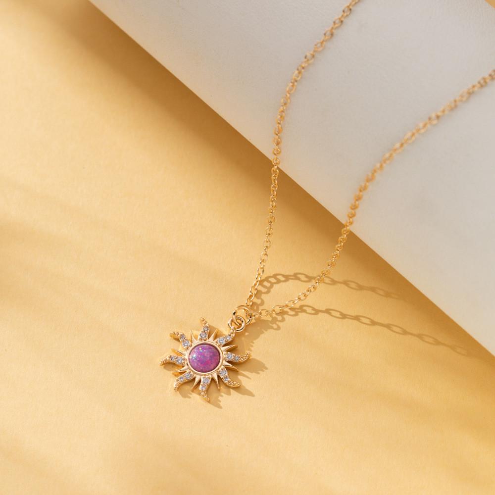 Delicate Zicron Necklace With Copper Accents And Eyecatching Star Shapes For Women