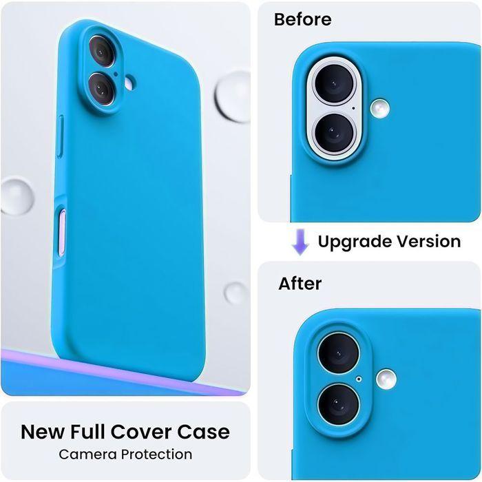 Coque de Protection - BOOLING - iPhone 17 Pro Max - Silicone Anti-Rayures Antichoc - Bleu Ciel
