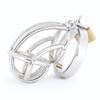 Stainless Steel Male Breathable Cage Ring Lock Chastity Cage with Padlock Belt