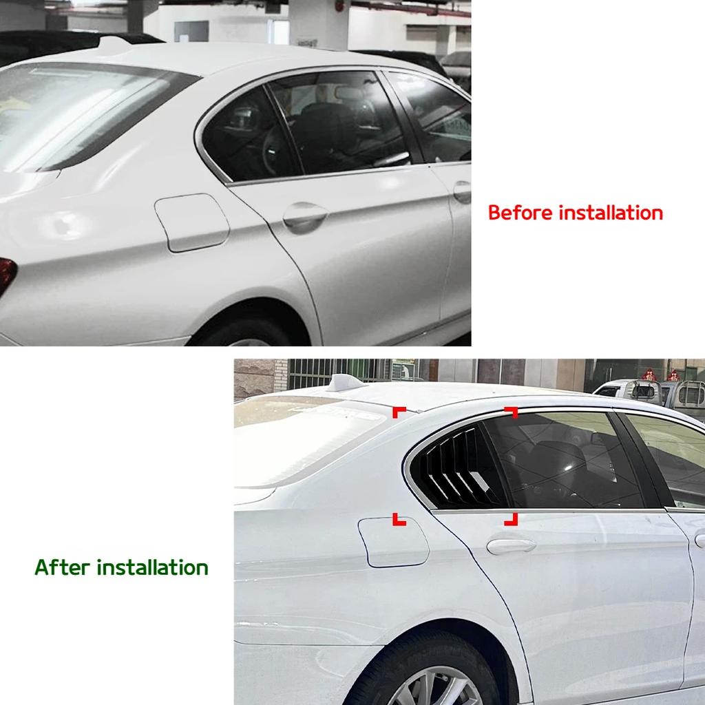 For BMW 5 Series F10 525i 530i 2011-2017 Automotive Carbon Fiber Pattern Rear Window Shutters Car Stickers Exterior Accessories
