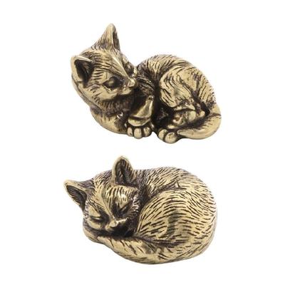 Decorative Animal Figurine Teas Pet Miniature Cats Sculpture for Car Interior and Desk Decoration Desktop Ornament