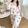 Women's Plus Size Ice Silk Nightdress - Summer Over-the-Knee, High-End, Loose Fit, Thin Section for Sizes Up To 300 Jin
