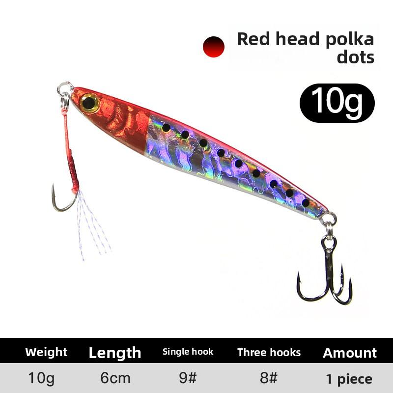 Big Plum Shark Lure Double Hook Long-Throwing Iron Plate Lure Gold-Plated Sequin Bass Pike Artificial Hard Bait