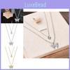 Exquisite Korean Style Titanium Steel Butterfly Lock Chain Necklace For Women With Sparkling Rhinestones