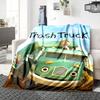 1Pc Trash Truck Adventure Blanket For Couch Bed Plush Cozy Fuzzy Blanket Super Soft Warm Blankets For Fall And Winter 091894