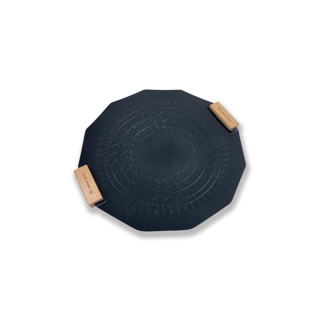 SWAG GEAR Multi-Griddle Pan, Grill, Camping, Maifan Stone Coating, Non-Stick, Induction Compatible, Storage Bag Included (Medium, Black)