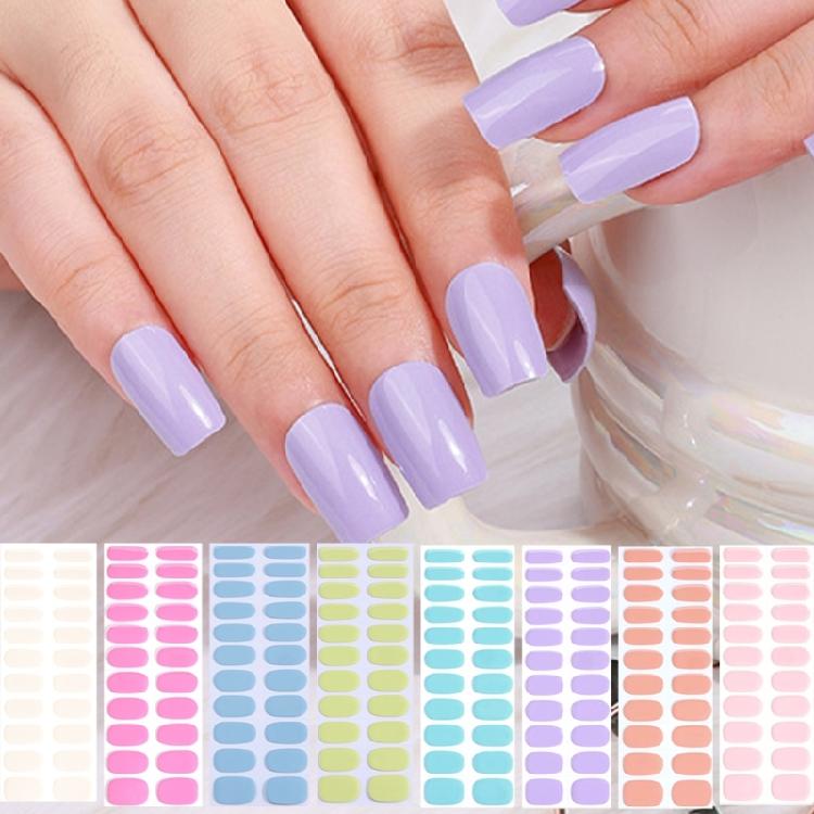 Solid Color Gel Nails Stickers Semi Cured Gel Nail Strips Gel Wraps Nails Art Decoration Manicures Stickers for Nails
