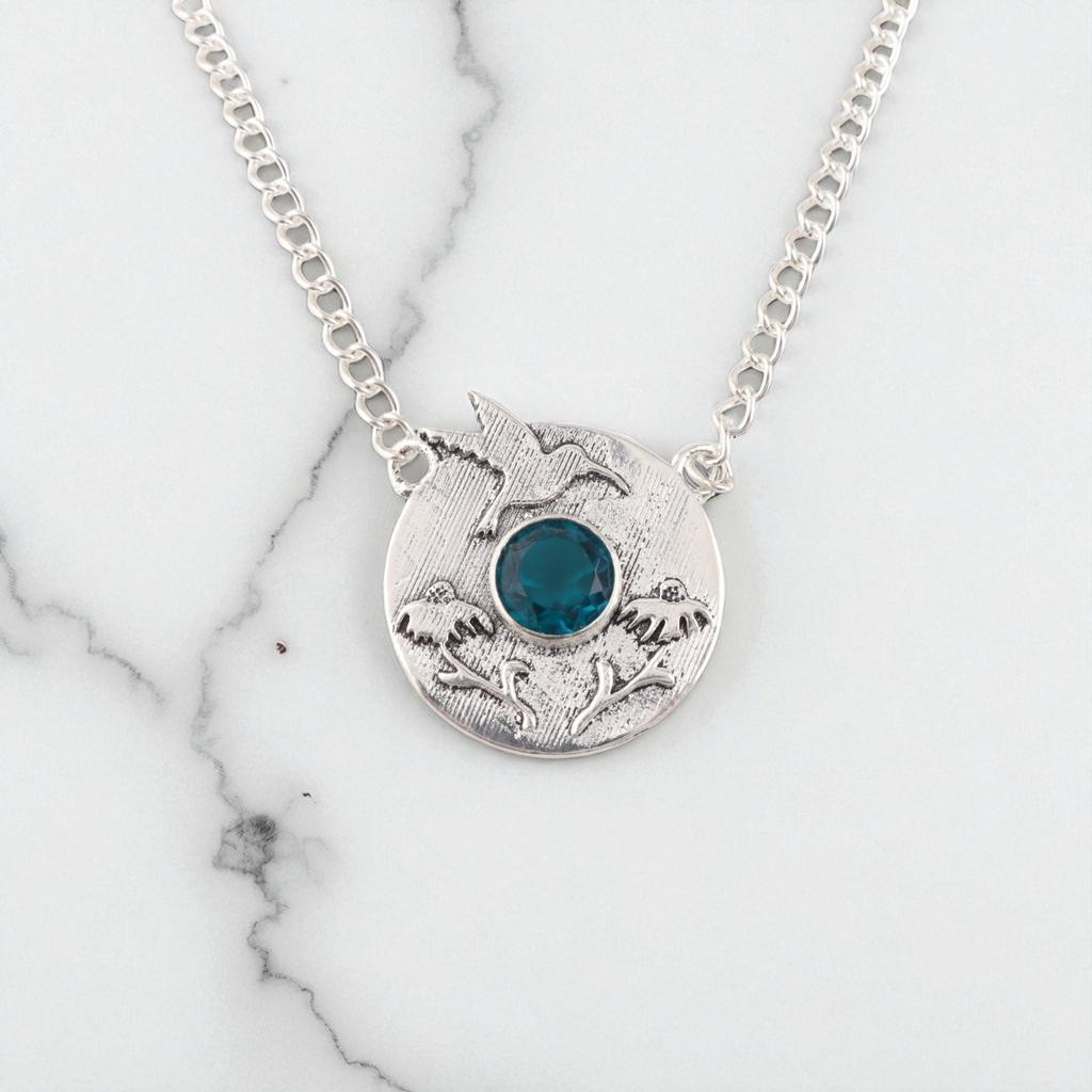 Apatite Gemstone 925 Sterling Silver Jewelry Handmade Pendant 0.92" Gift For Her CP-34-10