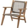 Low Garden Armchair In FSC Acacia Wood and Wicker Resin - BORA - W60xD76xH73 Cm