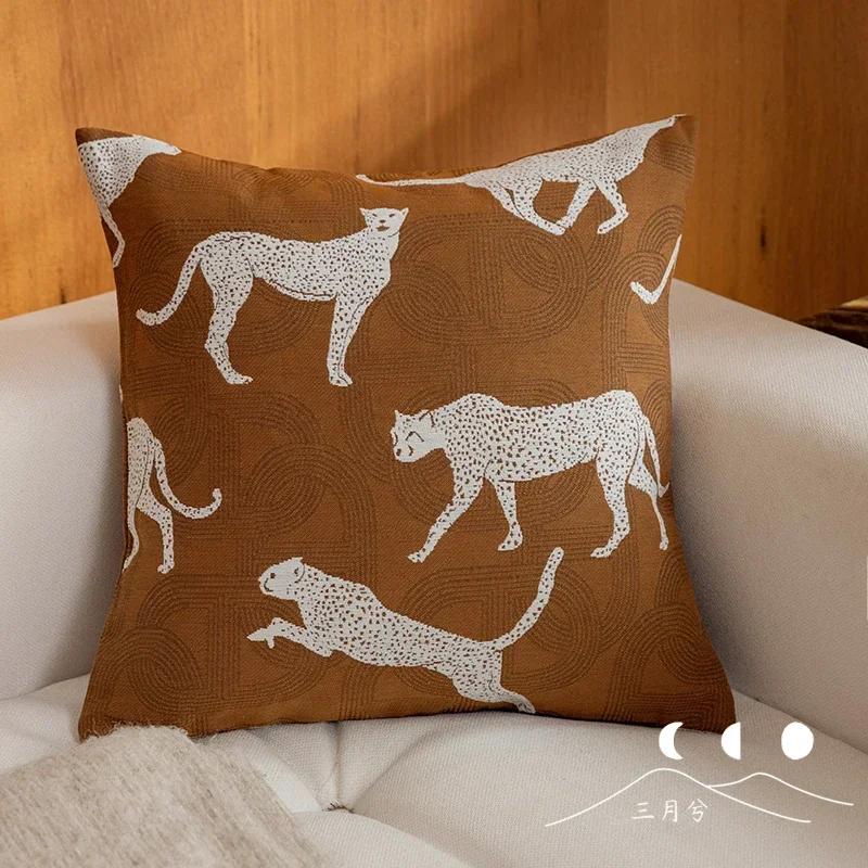 Light Luxury Sofa Pillow Cover New Chinese Modern Minimalist Model Room Decoration Pillow Backrest Headboard Cushion Cover