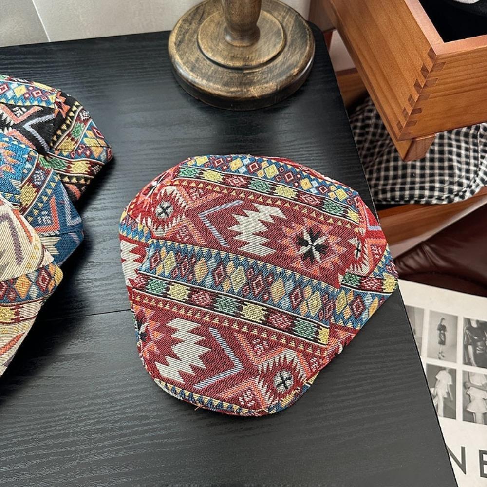 Painter Ethnic Style Berets Hat Adjustable Newsboy Flat Cap Fashion Retro Newsboy Caps  Male Female