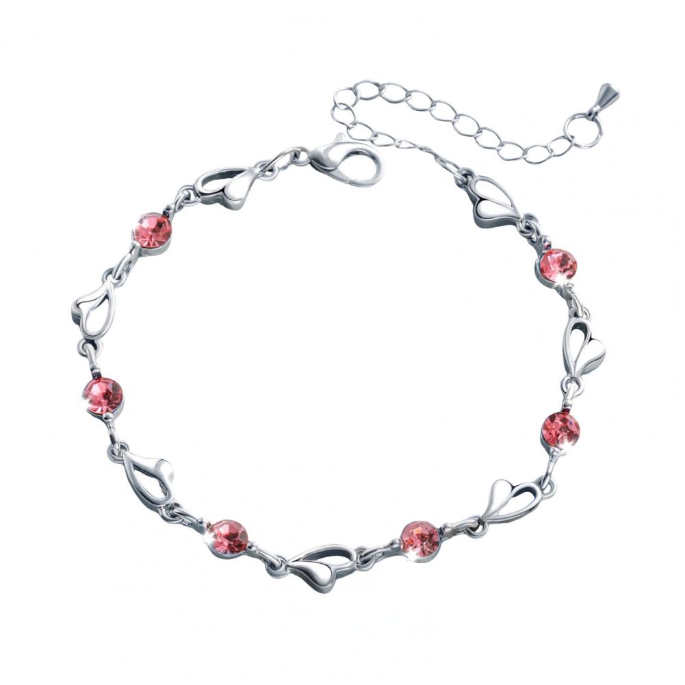 

Романтический браслет-манжета женский браслет синий кубический цирконий океан сердце регулируемая длина застежка-лобстер украшение на запястье подарок на годовщину розовый