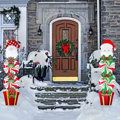 4pcs Christmas Yard Signs Stakes Decorations Patio Winter Ornaments