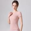 Womens Breathable Slim Fit Yoga Top Quick Dry Athletic Short Sleeve Gym Workout Shirt