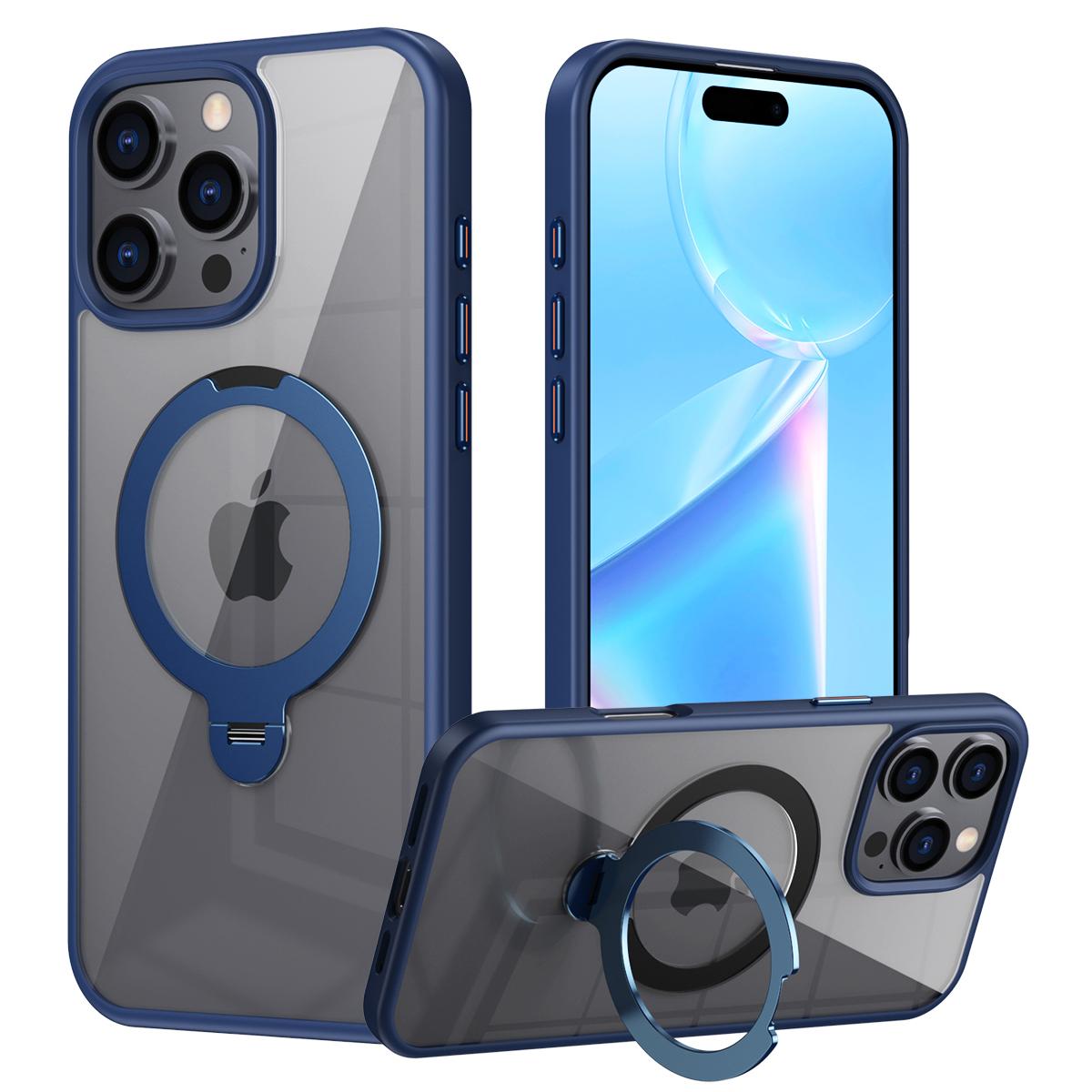 

For iPhone 16 Pro Kickstand Case TPU+Acrylic Clear Phone Cover Compatible with MagSafe C