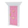 1:12 Dollhouse Wooden Door Exquisite Miniature Door Furniture Model Pretend Play ToyPink