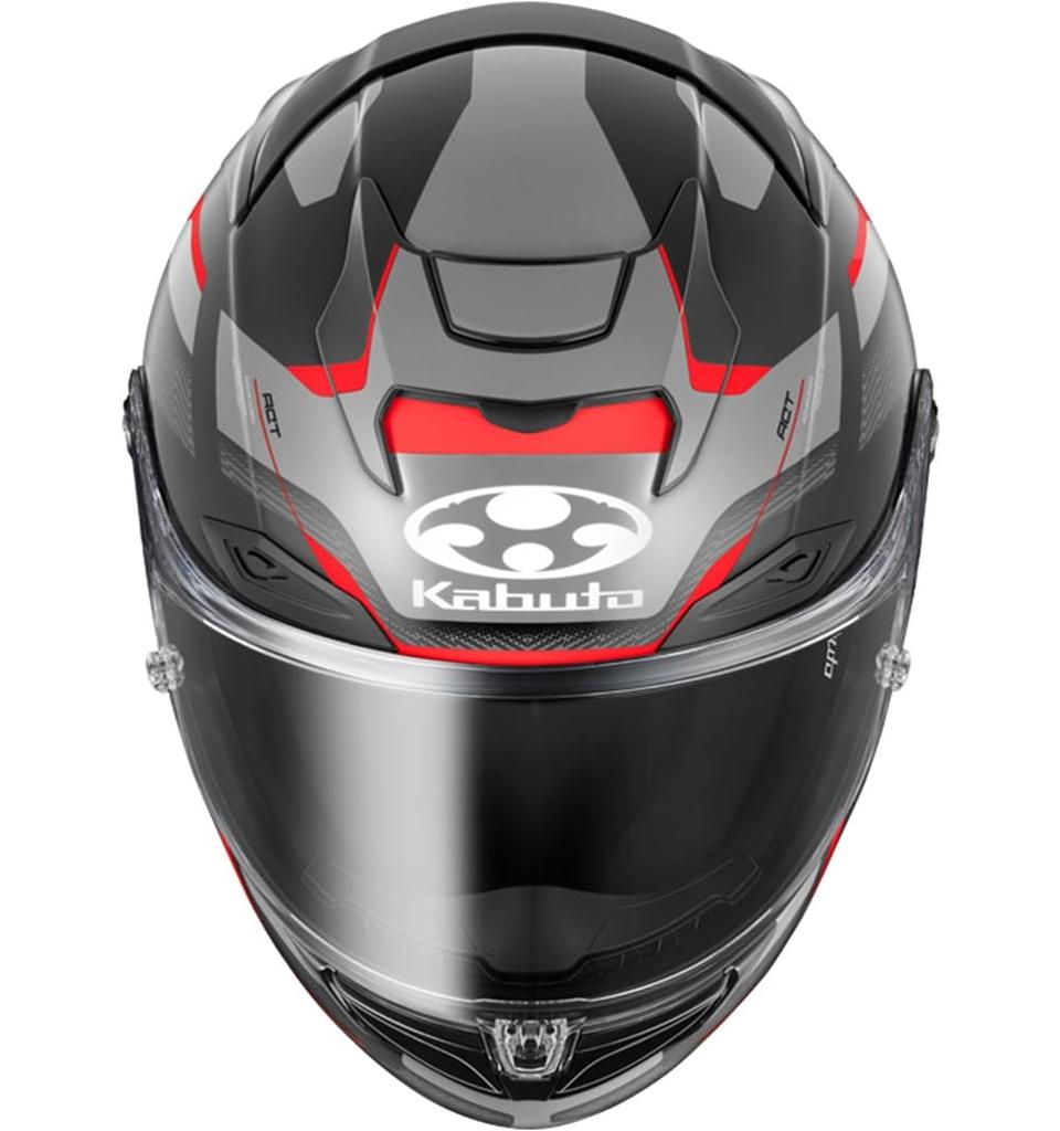 OGK KABUTO ZESTAL Motorcycle Flat Size 2130323 F-17 Helmet, Black/Red, L,