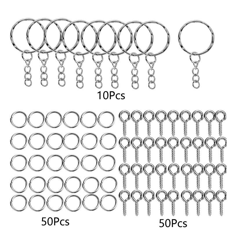 110/220ks Výroba šperků Prsteny na klíče Kroužek na klíče Špendlíky na klíče Sady přívěsků na klíče Epoxidová pryskyřice