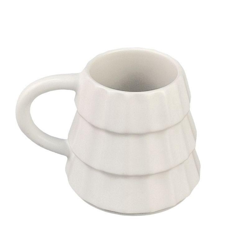 Creative Embossed Christmas Tree Ceramic Mug, Personalized High-value Coffee Cup, Christmas Gift