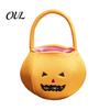 Holiday Candy Carriers Halloween Pumpkin Bags for Kids, Reusable Trick or Treat Lightweight Felt Totes Bucket, Cute Handbag with Handle Party