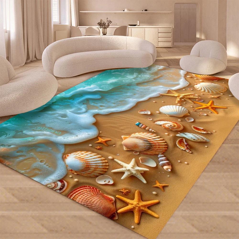 

Starfish Beach Rug Non-slip Floor Mat for Living Room Bedroom Home Decor Kids Play Area Sea Star Design 50X80CM